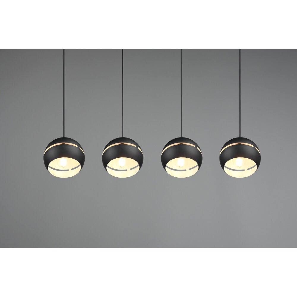 Trio-Leuchten Fletcher Hanglamp Zwart, 4-lichts