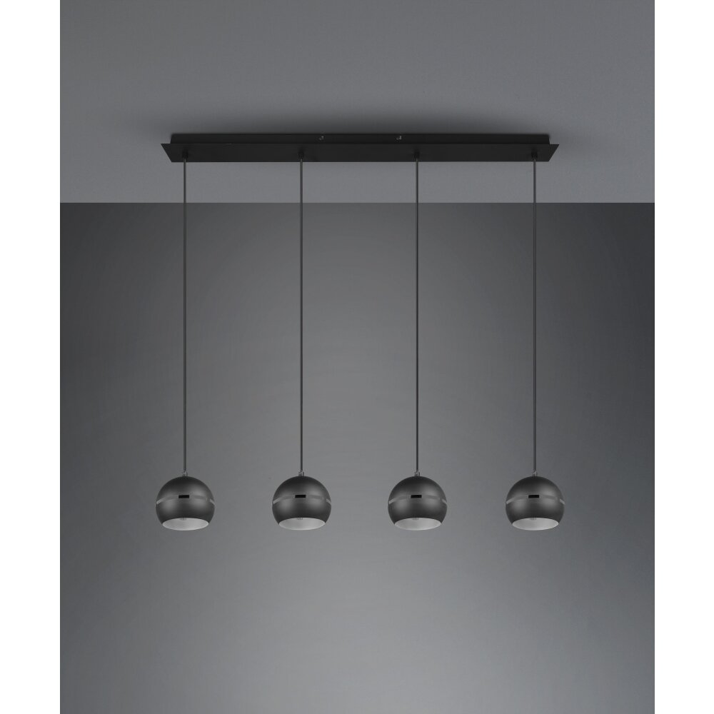 Trio-Leuchten Fletcher Hanglamp Zwart, 4-lichts