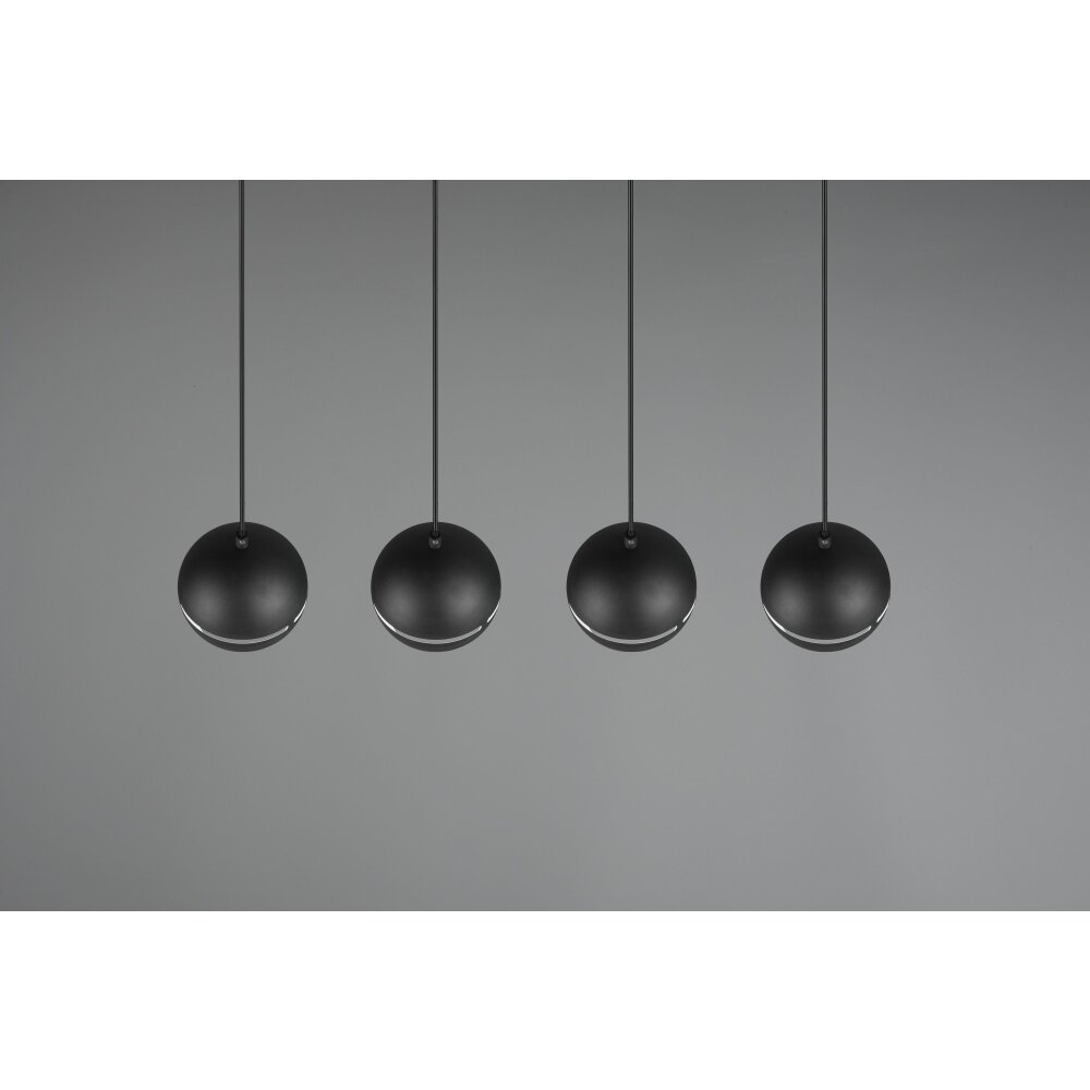 Trio-Leuchten Fletcher Hanglamp Zwart, 4-lichts