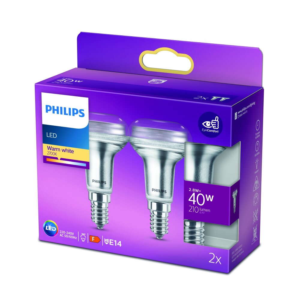 Philips LED E14 2,8 Watt 2700 Kelvin 210 Lumen main product photo