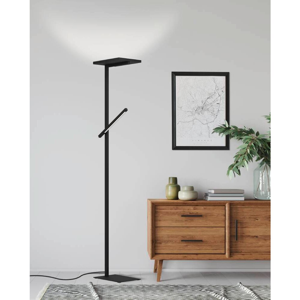 Eglo-Leuchten CARBONERAS Staande lamp LED Zwart, 2-lichts main product photo