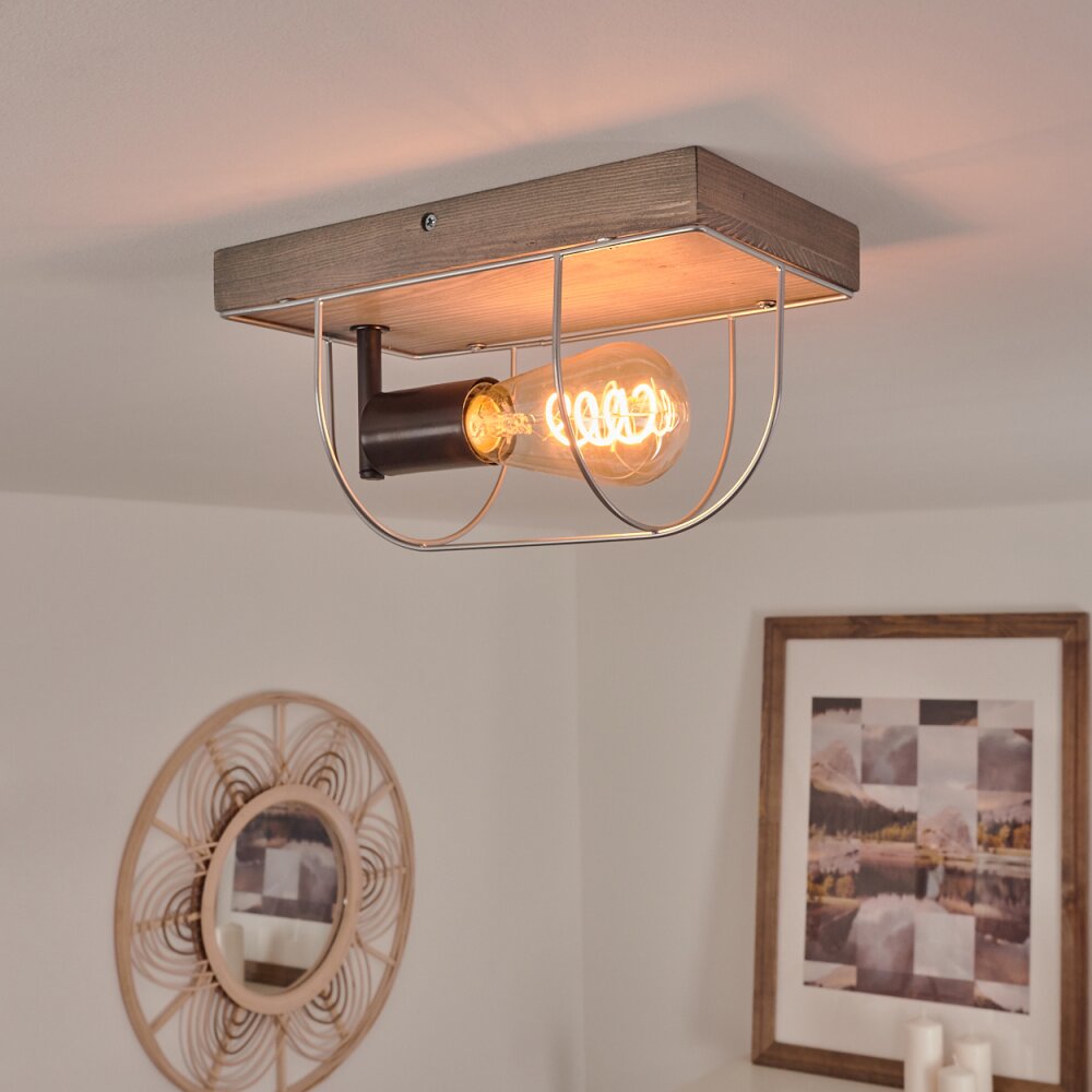 Hodne Plafondlamp Grijs, Natuurlijke kleuren, Zwart, 1-licht main product photo