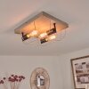 Hodne Plafondlamp Grijs, Natuurlijke kleuren, Zwart, 3-lichts