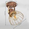 Grunnfjord Plafondlamp Goud, Hout donker, 1-licht