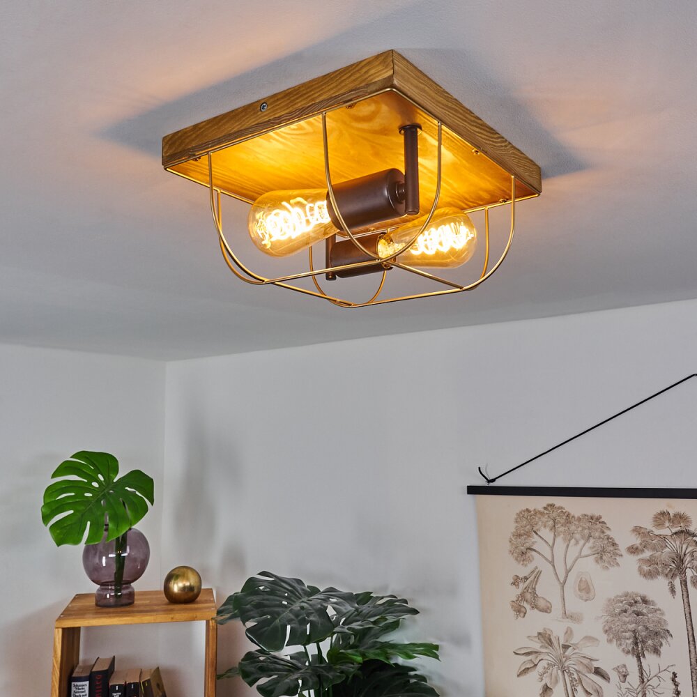Hodne Plafondlamp Natuurlijke kleuren, Zwart, 2-lichts main product photo