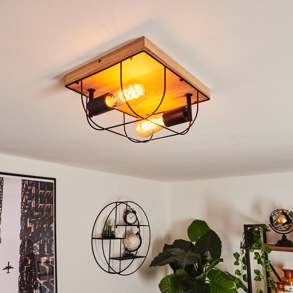 Hodne Plafondlamp Natuurlijke kleuren, Zwart, 2-lichts main product photo