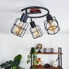 Loedingen Plafondlamp Hout donker, Zwart, 3-lichts Loedingen Plafondlamp Hout donker, Zwart, 3-lichts