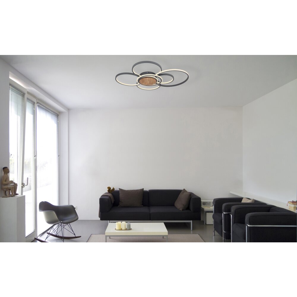 Globo NIRRA Plafondlamp LED Zwart, 1-licht, Afstandsbediening main product photo