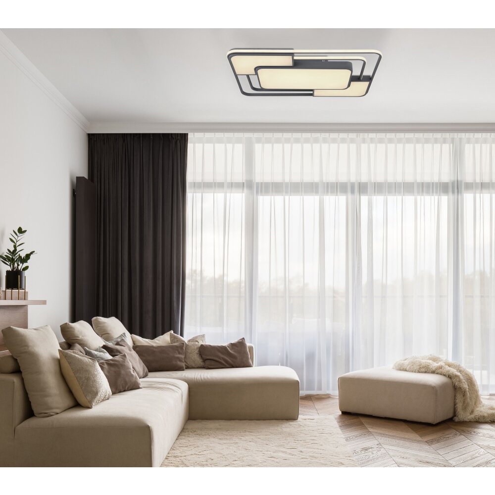 Globo NIRRA Plafondlamp LED Zwart, 1-licht, Afstandsbediening main product photo