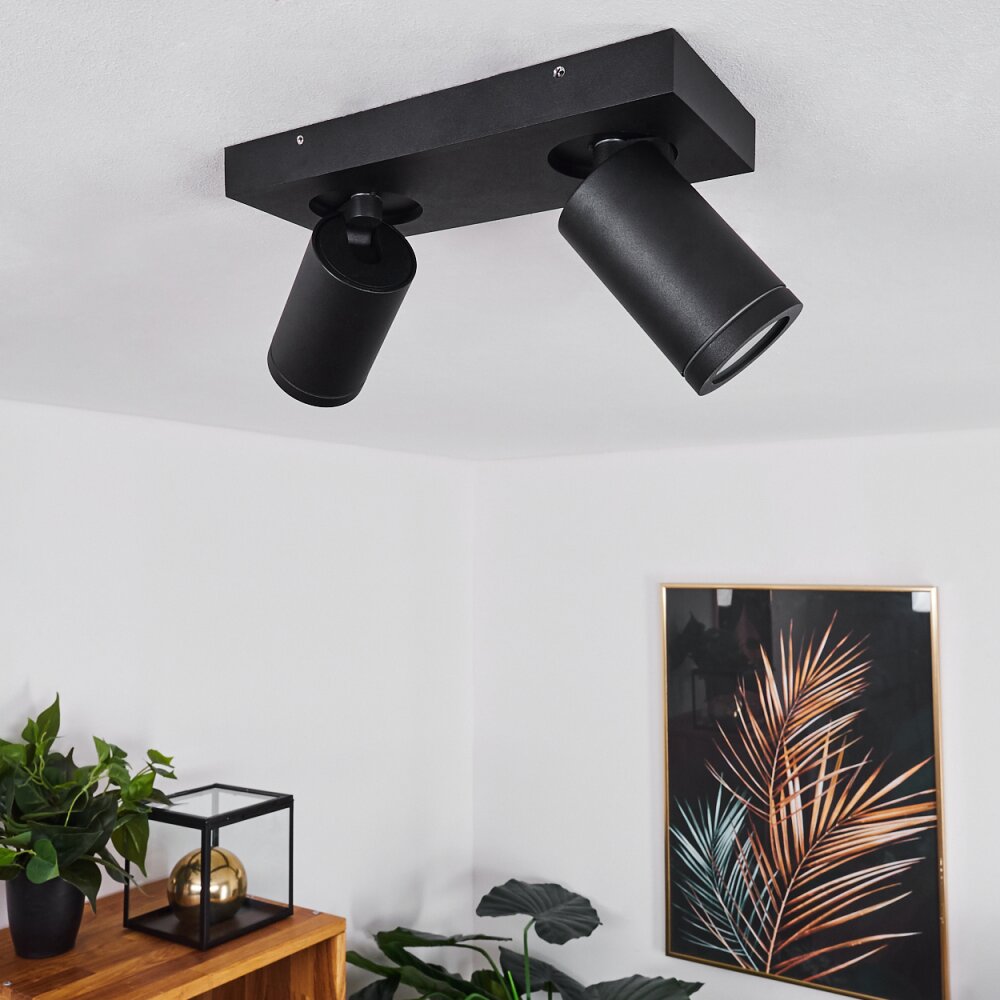 Hakamken Plafondlamp LED Zwart, 2-lichts