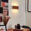 Mosambik Muurlamp LED Bruin, Hout donker, Nikkel mat, 1-licht