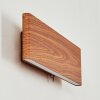 Mosambik Muurlamp LED Bruin, Hout donker, Nikkel mat, 1-licht
