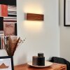 Mosambik Muurlamp LED Bruin, Hout donker, Nikkel mat, 1-licht