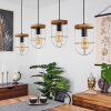 Hodne Hanglamp Natuurlijke kleuren, Zwart, 4-lichts