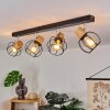 Orkanger Plafondlamp Chroom, Natuurlijke kleuren, Zwart, 4-lichts