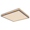 Globo DORO Plafondpaneel LED houtlook, Zwart, 1-licht, Afstandsbediening