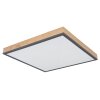 Globo DORO Plafondpaneel LED houtlook, Zwart, 1-licht, Afstandsbediening