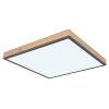 Globo DORO Plafondpaneel LED houtlook, Zwart, 1-licht, Afstandsbediening