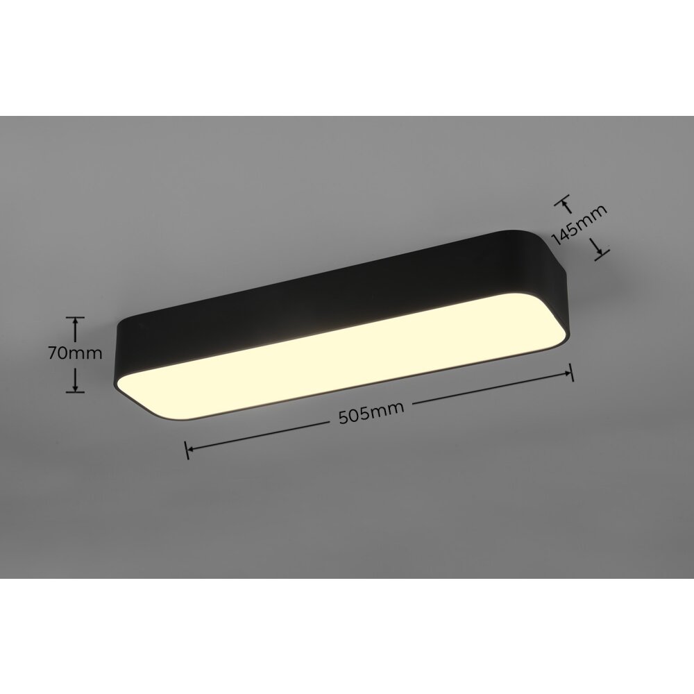 Reality Asterion Plafondlamp LED Zwart, 1-licht, Afstandsbediening