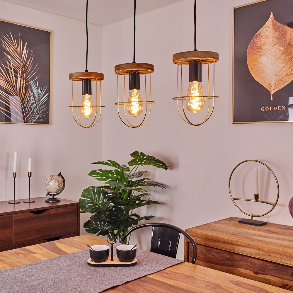 Hodne Hanglamp Natuurlijke kleuren, Zwart, 3-lichts main product photo