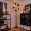 Bathinda Staande lamp Koperkleurig, Zwart, 5-lichts