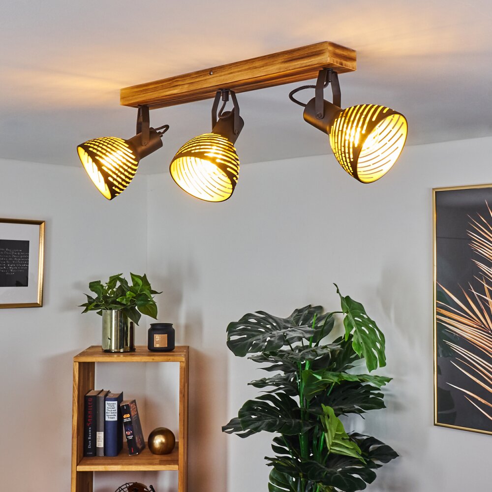 Racolo Plafondlamp Hout donker, 3-lichts main product photo