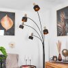 Pretoria Staande lamp Oud messing, Zwart, 5-lichts