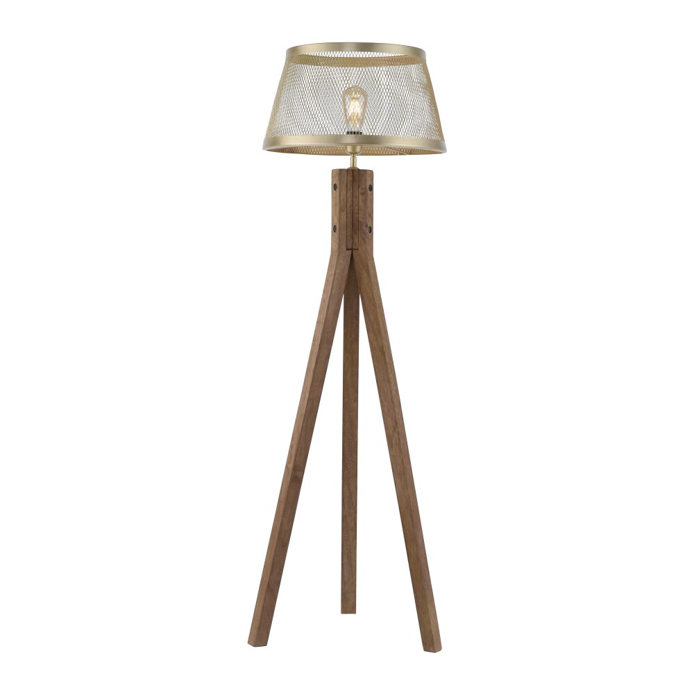 Leuchten-Direkt FREDERIK Staande lamp Hout donker, 1-licht