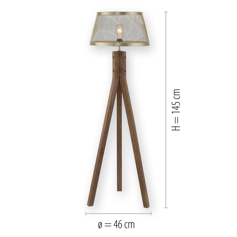 Leuchten-Direkt FREDERIK Staande lamp Hout donker, 1-licht