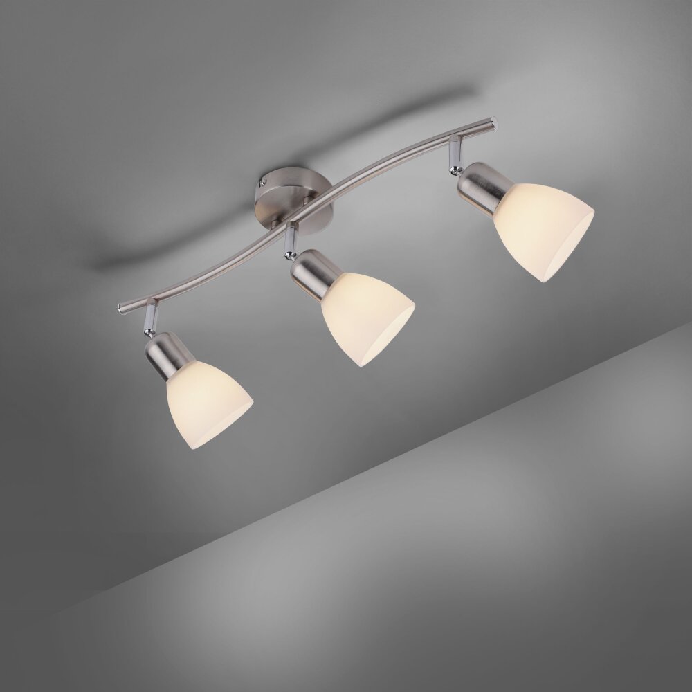 Leuchten-Direkt KARO Plafondlamp Staal geborsteld, 3-lichts main product photo