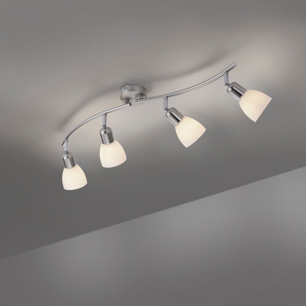 Leuchten-Direkt KARO Plafondlamp Staal geborsteld, 4-lichts main product photo