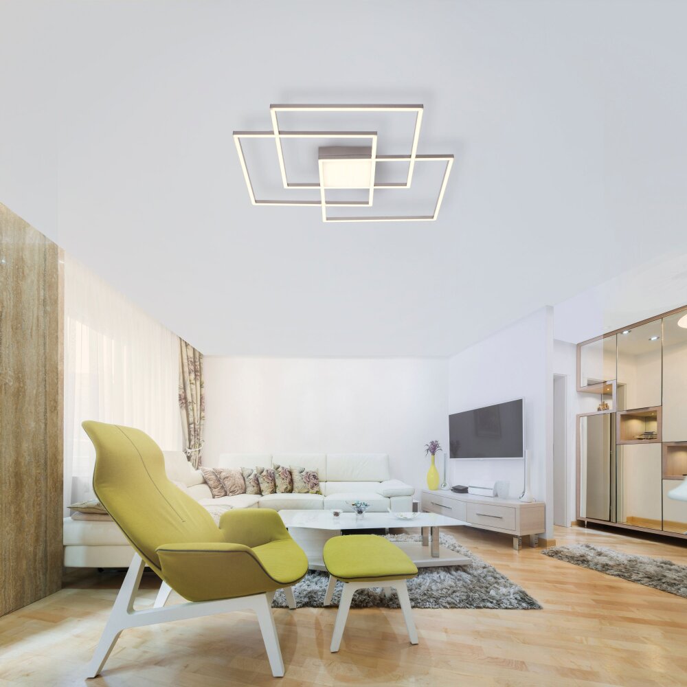 Leuchten-Direkt ASMIN Plafondlamp LED Staal geborsteld, 3-lichts, Afstandsbediening main product photo