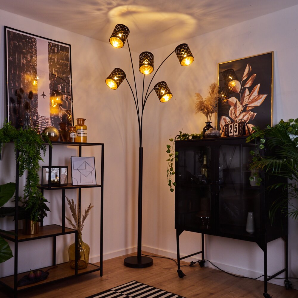 Tallaboa Staande lamp Zwart, 5-lichts main product photo