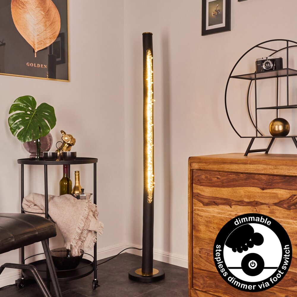 Rodeche Staande lamp LED Messing, Zwart, 1-licht main product photo