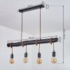 Larifano Hanglamp Bruin, Zwart, 4-lichts Larifano Hanglamp Bruin, Zwart, 4-lichts