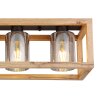 Globo PETTEY Plafondlamp Hout donker, Zwart, 4-lichts