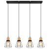 Globo HELENE Hanglamp Zwart, 4-lichts