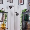 Pehefito Staande lamp Grijs, Hout donker, Zwart, 2-lichts