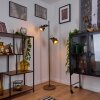 Pehefito Staande lamp Grijs, Hout donker, Zwart, 2-lichts