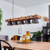 Aduard Hanglamp Hout donker, Zwart, 5-lichts