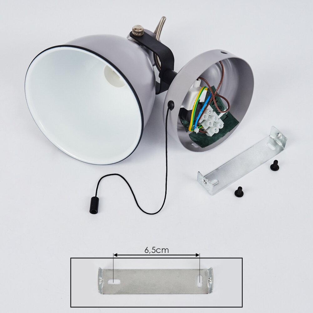 Selki Muurlamp Grijs, Zwart, 1-licht