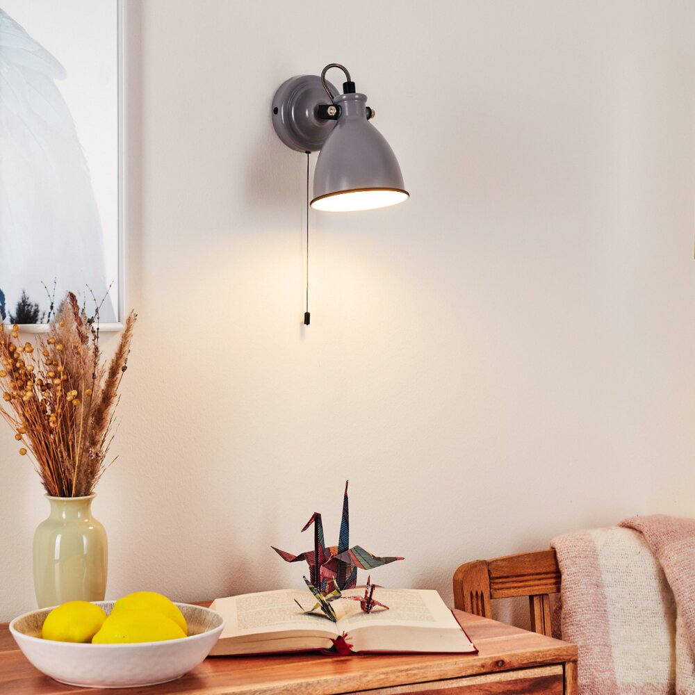Selki Muurlamp Grijs, Zwart, 1-licht