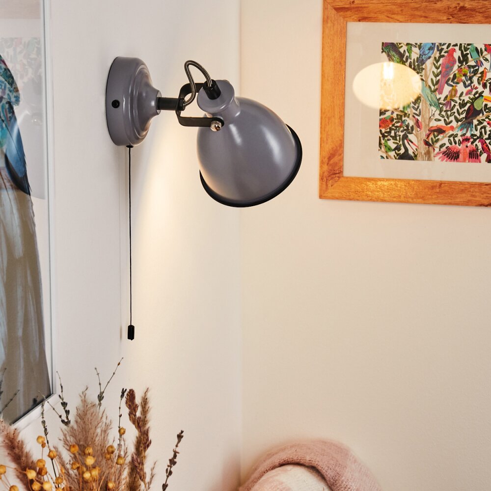 Selki Muurlamp Grijs, Zwart, 1-licht