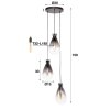 Stave Hanger Oud zilver, 3-lichts