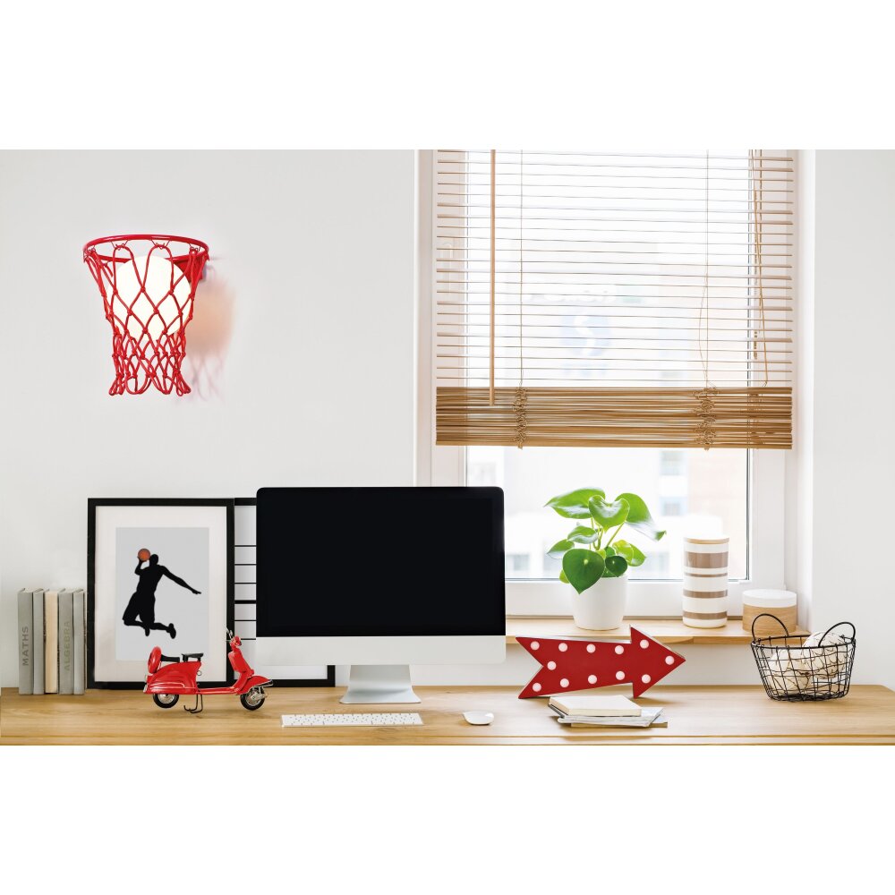 Mantra BASKETBALL Muurlamp Red, 1-licht main product photo