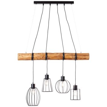 Brilliant-Leuchten Keyla Hanglamp Natuurlijke kleuren, Zwart, 4-lichts Brilliant-Leuchten Keyla Hanglamp Natuurlijke kleuren, Zwart, 4-lichts