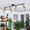Maidfordo Plafondlamp Messing, Zwart, 4-lichts