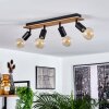 Maidford Plafondlamp Hout donker, Zwart, 4-lichts