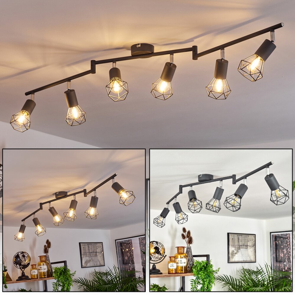 Baripada Plafondlamp Antraciet, Chroom, 6-lichts main product photo