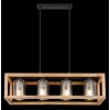 Globo PETTEY Hanger Hout donker, Zwart, 4-lichts